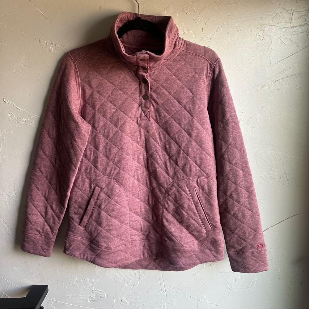 Marmot Mauve Quilted Pullover Cozy Cabin Core‎ Gorpcore Preppy Outdoor Layer M